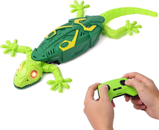 RC Wall Crawler Gecko, Rechargeable Remote Control Robot Toy, Wall Climbing Funny Prank Toy, Green, Ages 4 and Up