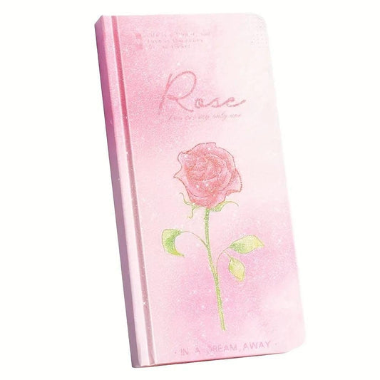 Notebook Planner – Glitter Gradient Hard Cover | Pocket To-Do Notepad & Checklist | Simplified Undated Daily Planner | 192 Pages Stylish Notebook for Office & School (ROSE)