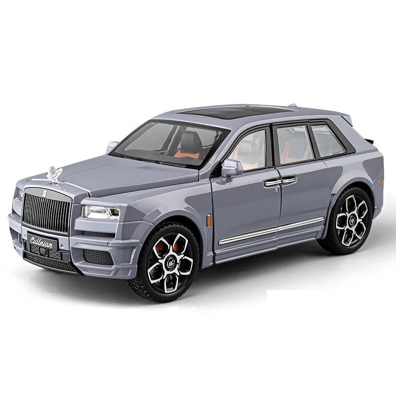 rolls royce cullinan suv alloy diecast model car with openable door sound & light pull back car vehicle toy for kids [pack-1,big size]