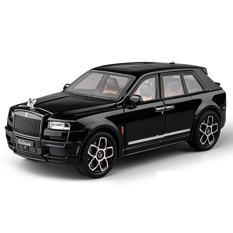 rolls royce cullinan suv alloy diecast model car with openable door sound & light pull back car vehicle toy for kids [pack-1,big size]
