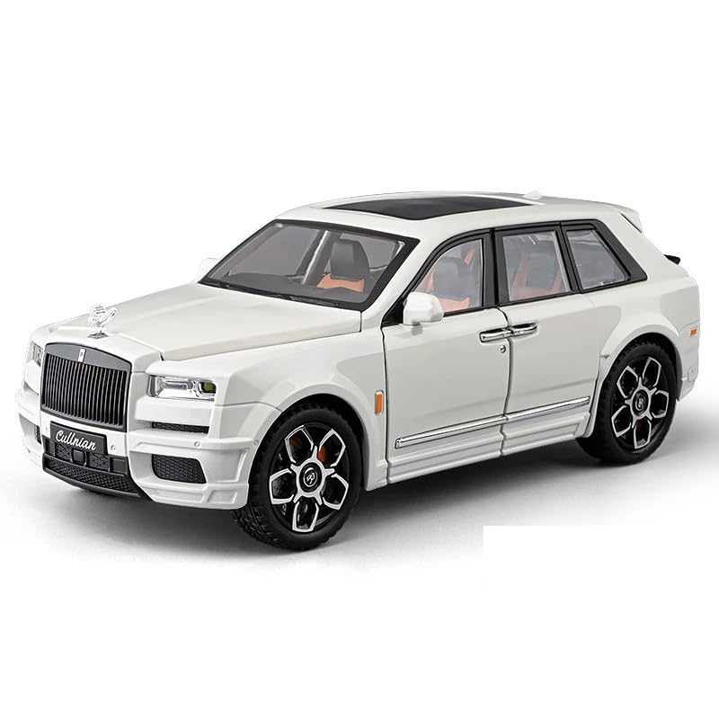 rolls royce cullinan suv alloy diecast model car with openable door sound & light pull back car vehicle toy for kids [pack-1,big size]