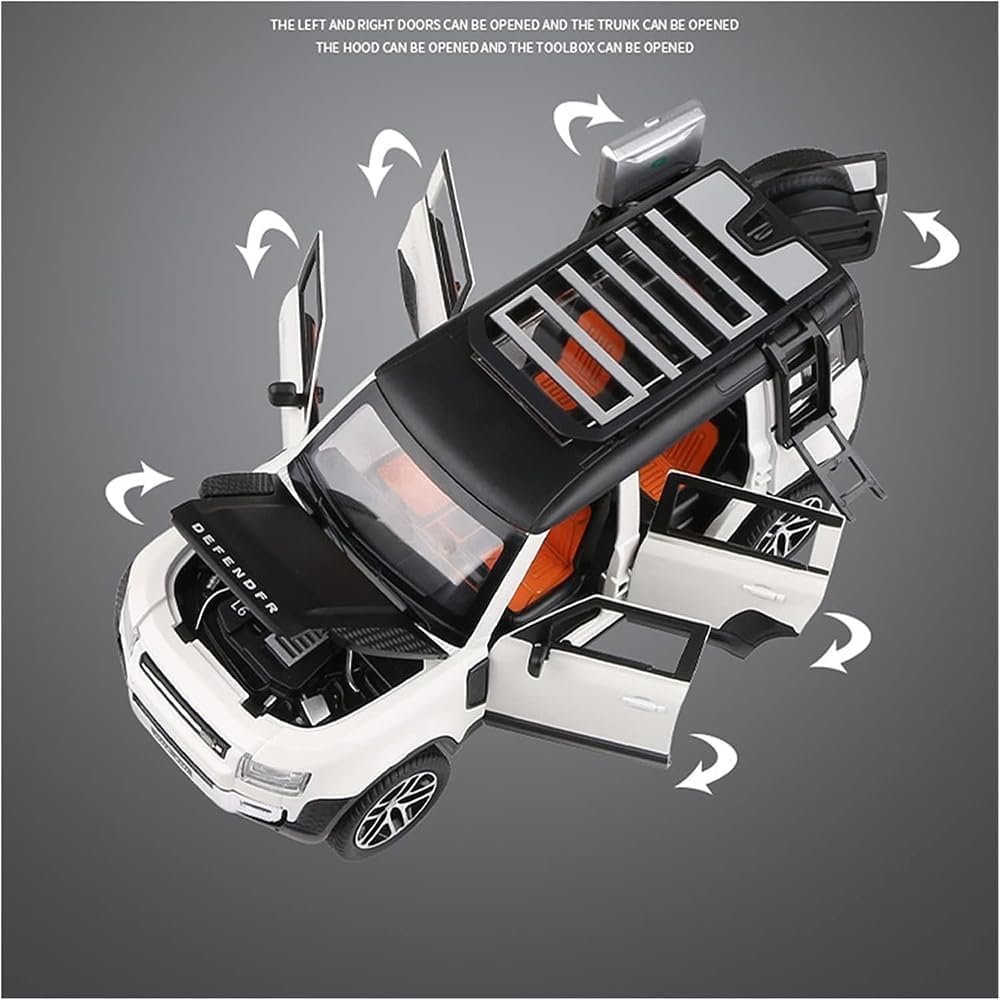 range rover defender  model car exclusive alloy metal pull back die-cast car metal pullback toy car with openable doors & light music best gifts toys kids【colors as per stock】
