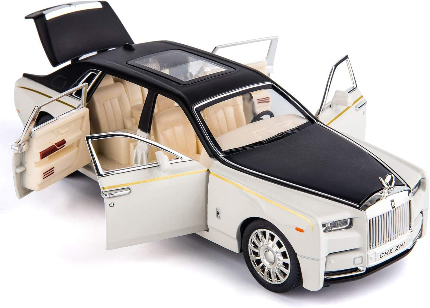 diecast  rolls-royce phantom car mould sound and light pullback door open metal collection decoration alloy car model