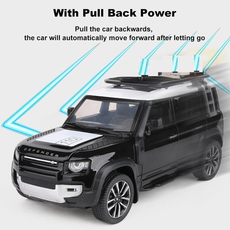 range rover defender  model car exclusive alloy metal pull back die-cast car metal pullback toy car with openable doors & light music best gifts toys kids【colors as per stock】