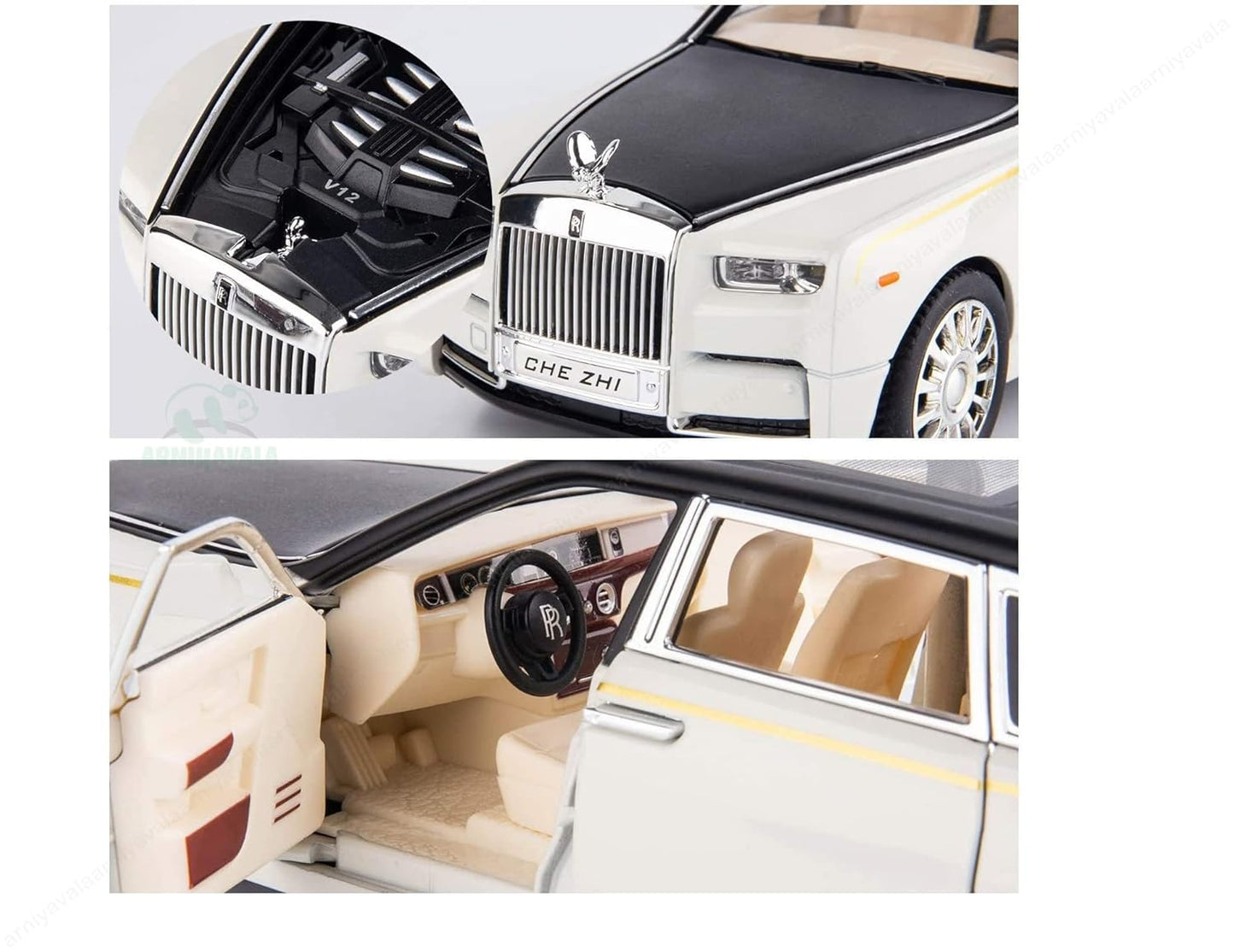 diecast  rolls-royce phantom car mould sound and light pullback door open metal collection decoration alloy car model