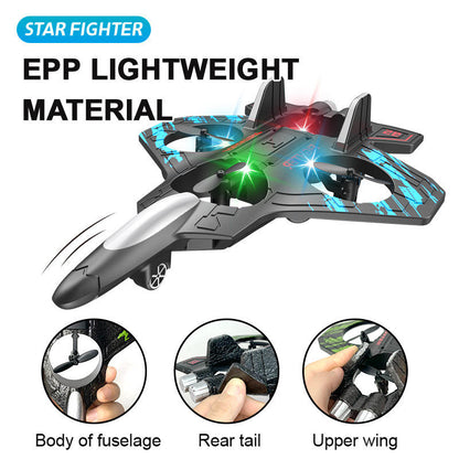 Remote Control Fighter Jet RC Airplane for Kids & Adults with LED Lights | 360° Flip, Stunt Roll Flying Plane Toy for Boys